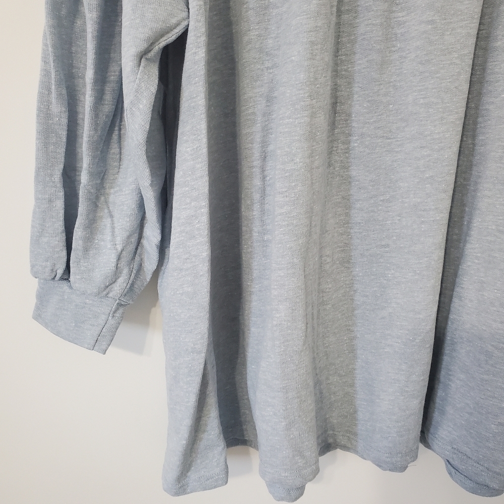 ALTARD State Light Blue Babydoll Sweatshirt Top Size Medium Long Sleeve HAS HOLE - Picture 3 of 12